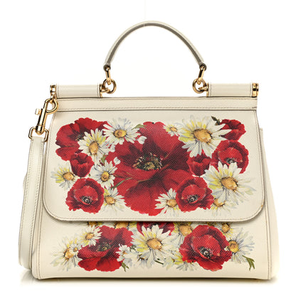 Dolce & Gabbana Dauphine St.Giap Papaveri Print Medium Miss Sicily Satchel White Multicolor 3 of 14