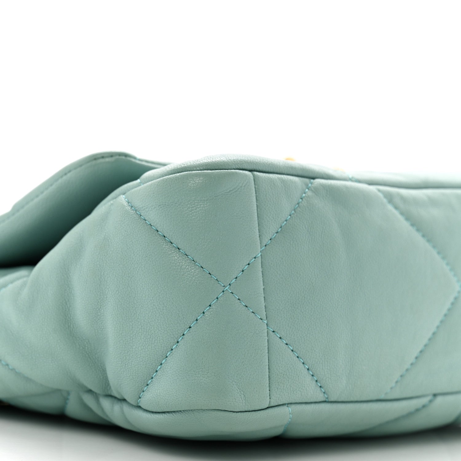 Chanel Goatskin Quilted Medium Chanel 19 Flap Light Blue 9 of 11