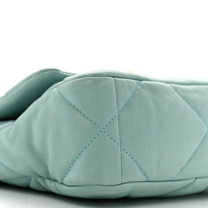 Chanel Goatskin Quilted Medium Chanel 19 Flap Light Blue 9 of 11