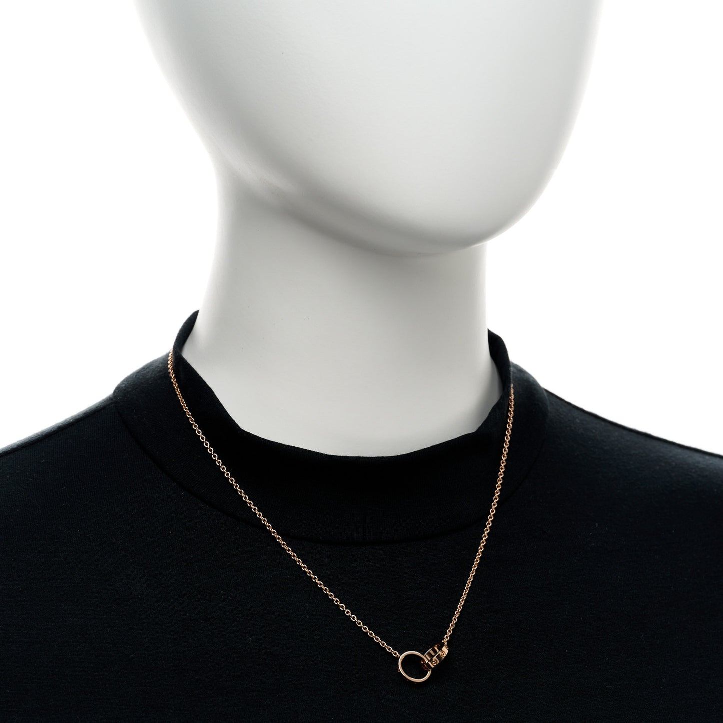 18K Pink Gold Interlocking LOVE Necklace