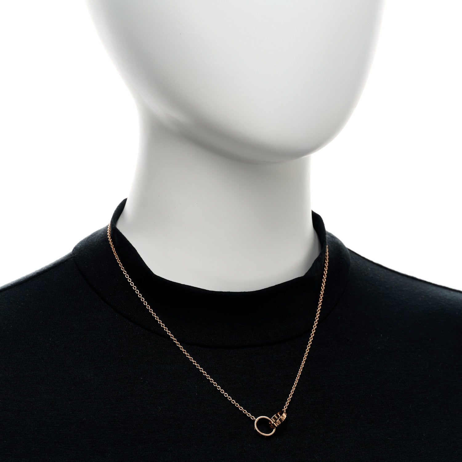 Cartier 18K Pink Gold Interlocking LOVE Necklace 2 of 5