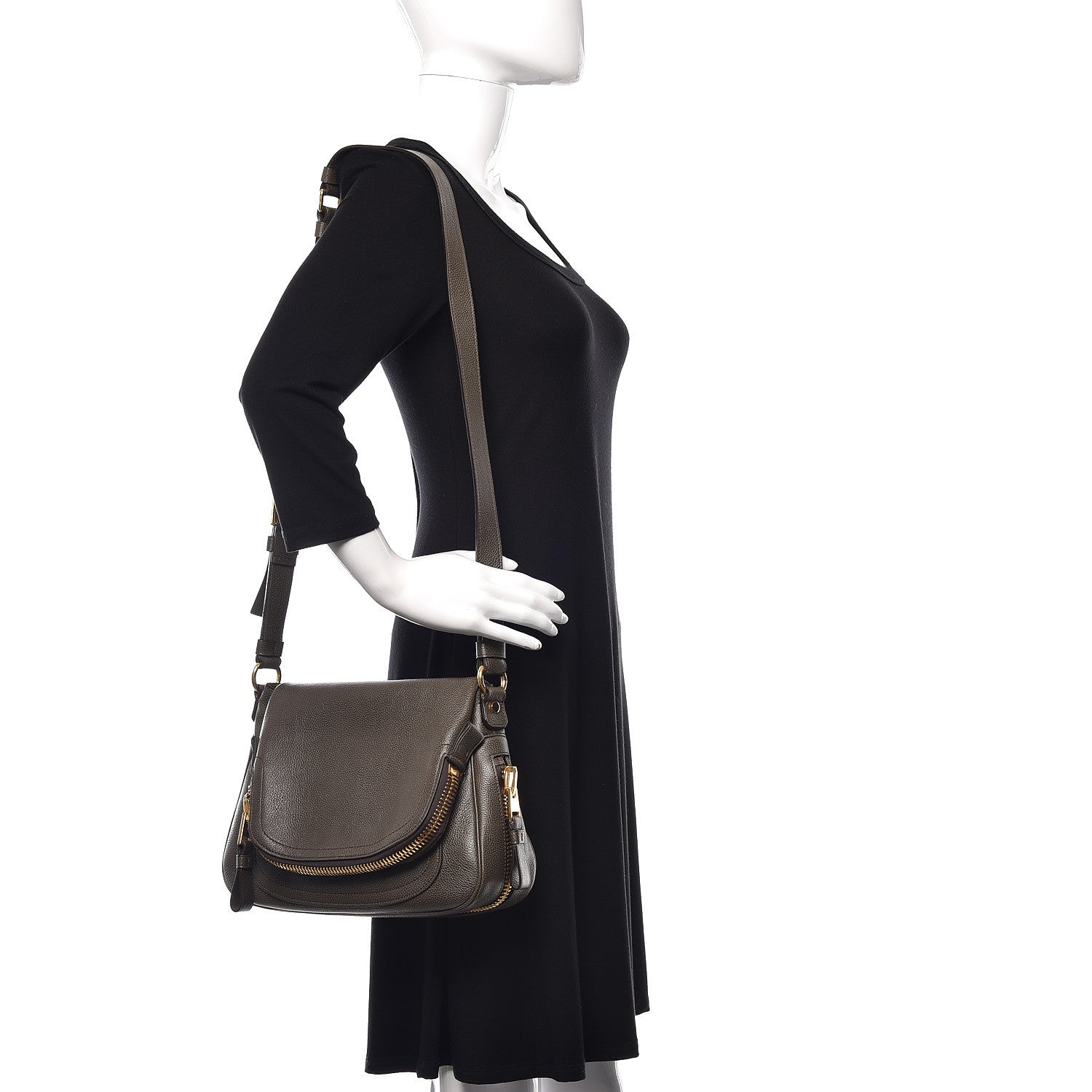 Tom Ford Pebbled Calfskin Medium Jennifer Green 2 of 12