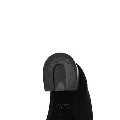 Hermes Knit Calfskin Volver Ankle Boots 36 Black 9 of 11