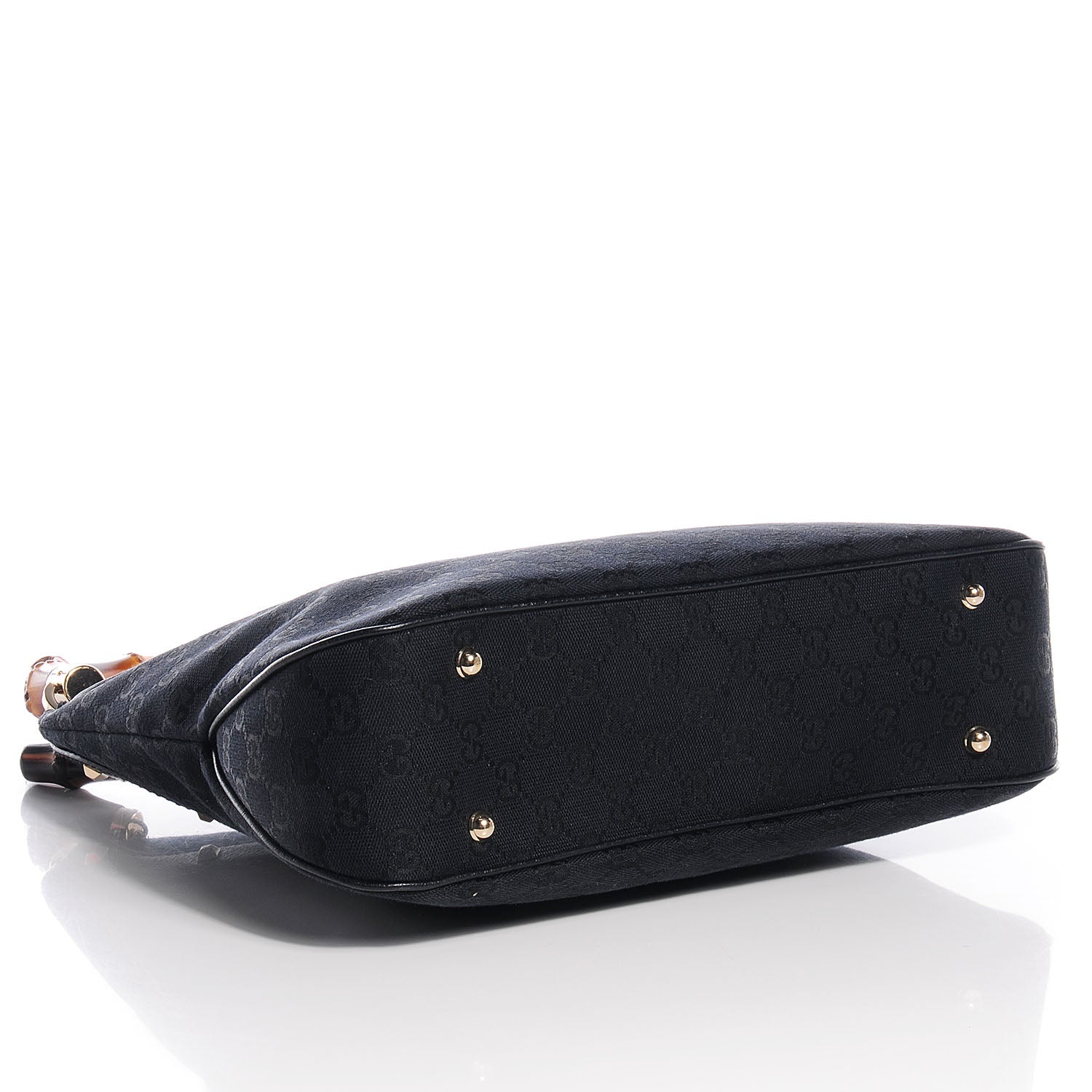 Gucci Monogram Anita Bamboo Top Handle Bag Black 4 of 7