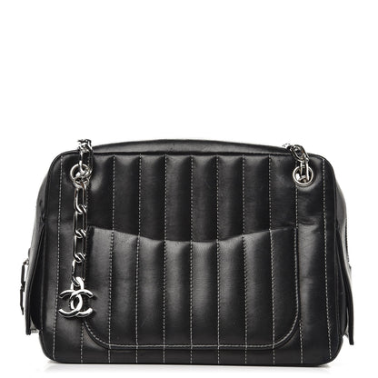 Chanel Lambskin Vertical Quilted Mademoiselle Small Camera Case Black 1 of 15