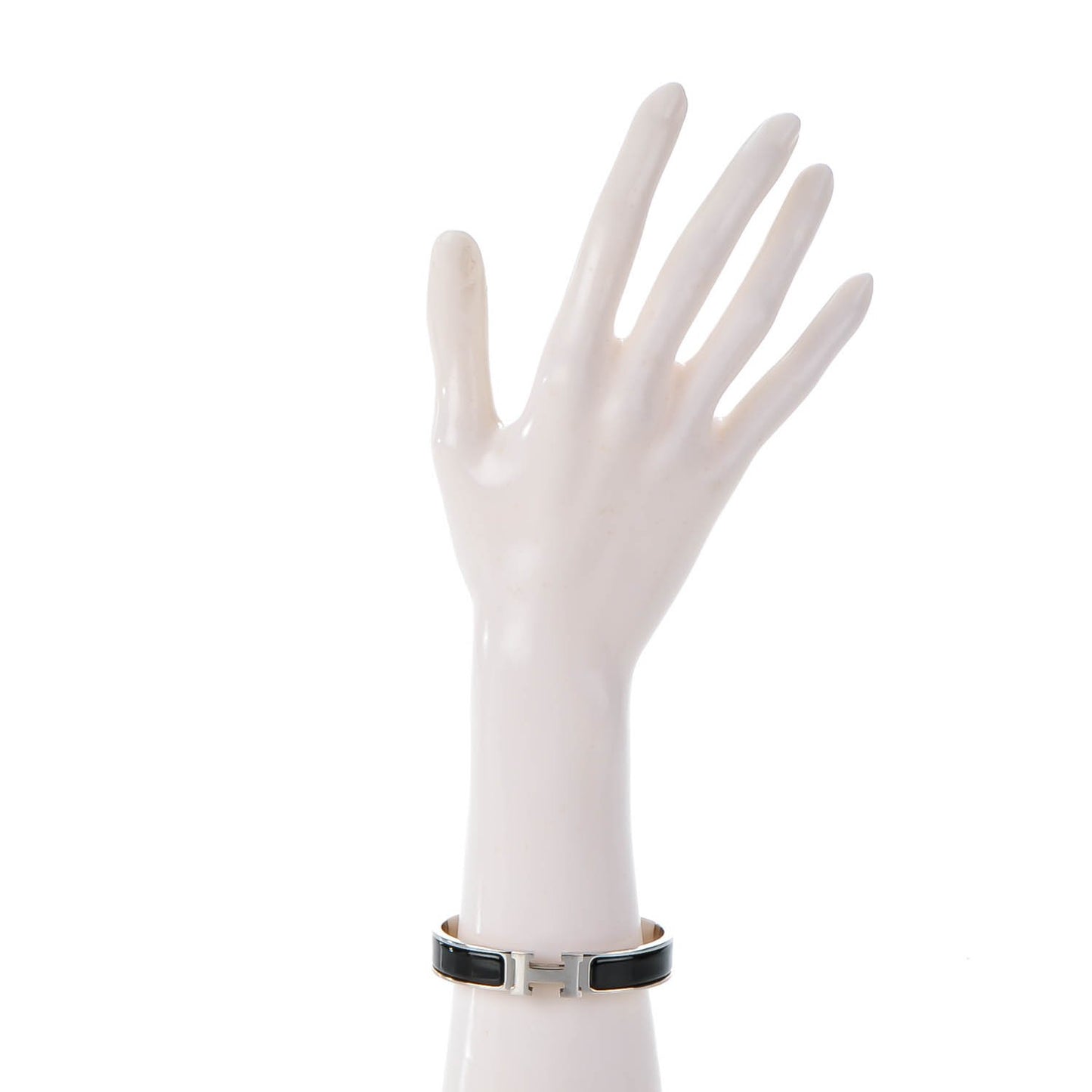 Enamel Narrow Clic Clac H Bracelet GM Black