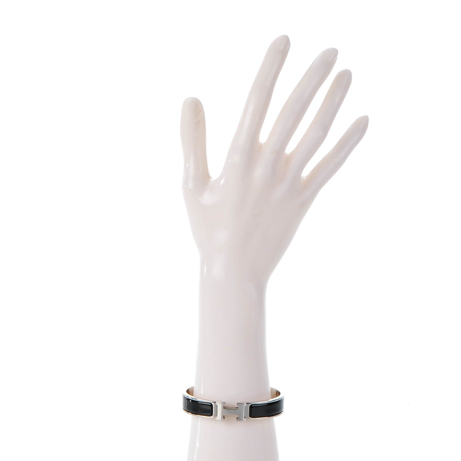 Hermes Enamel Narrow Clic Clac H Bracelet GM Black 2 of 6