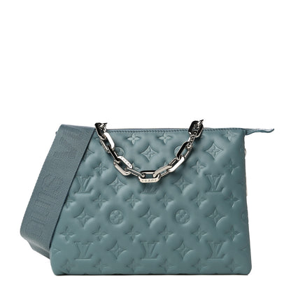 Louis Vuitton Lambskin Embossed Monogram Coussin PM Blue Glacier 1 of 11