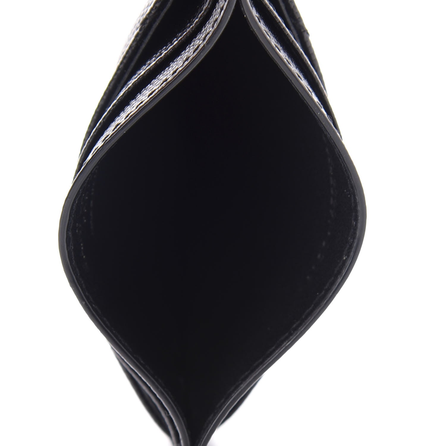 Saint Laurent Grain De Poudre Matelasse Chevron Monogram Credit Card Case Black 5 of 8
