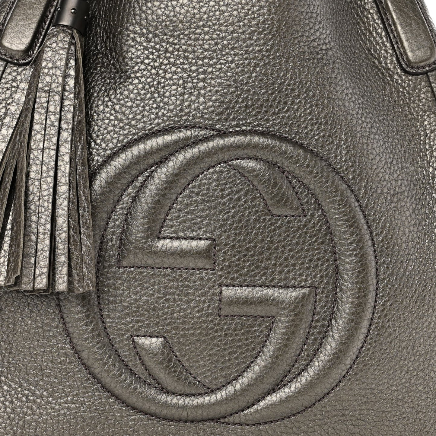 Metallic Cellarius Calfskin Medium Soho Shoulder Bag Sasso
