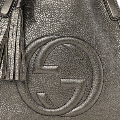 Gucci Metallic Cellarius Calfskin Medium Soho Shoulder Bag Sasso 8 of 9
