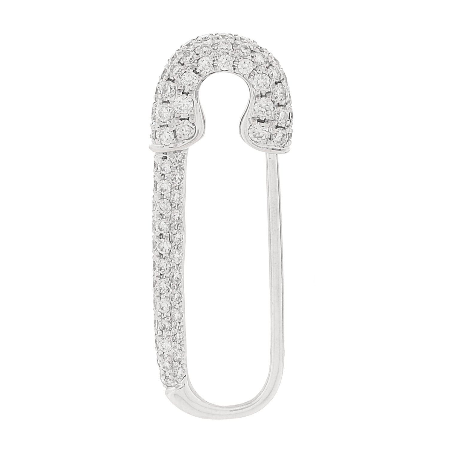 Anita Ko 18K White Gold Diamond Safety Pin Earring 1 of 4