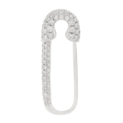 Anita Ko 18K White Gold Diamond Safety Pin Earring 1 of 4