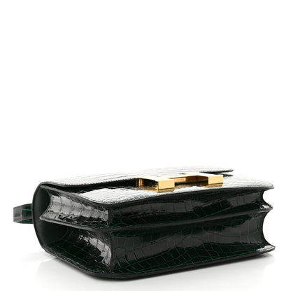 Hermes Shiny Niloticus Crocodile Constance 24 Vert Fonce 4 of 14