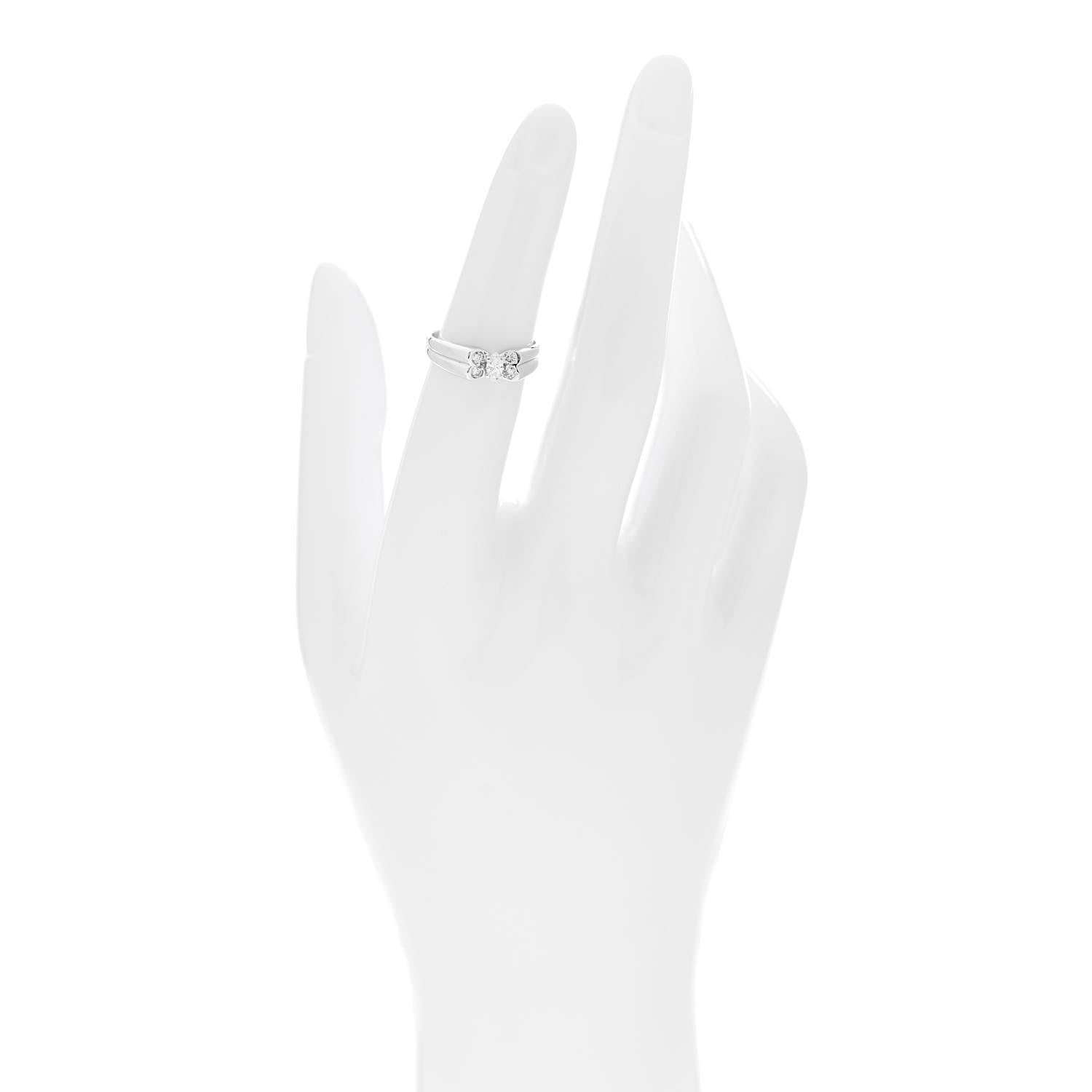 Van Cleef & Arpels 18K White Gold Diamond Butterfly Ring 50 5.25 2 of 5