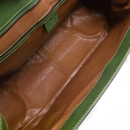 Gucci Leather Large Horsebit Flap Tote Hobo Bag Green 7 of 10