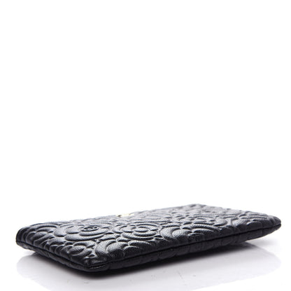 Chanel Caviar Camellia Embossed Cosmetic Pouch Black 4 of 8