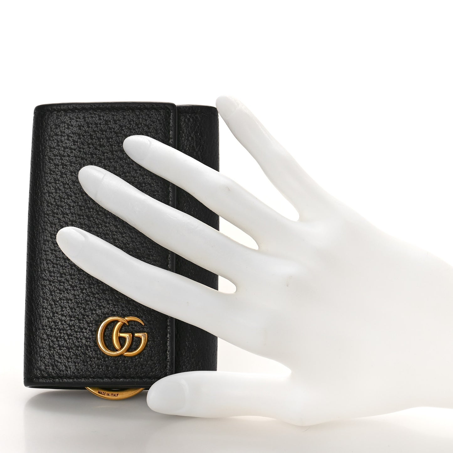 Calfskin GG Marmont 6 Key Holder Black