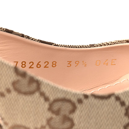 Gucci Monogram Horsebit Slingback Pumps 39.5 Beige Ebony Cocoa 7 of 10