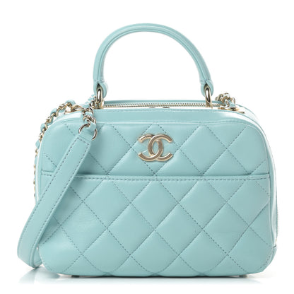 Chanel Lambskin Quilted Small Trendy CC Bowling Bag Light Blue 1 of 12