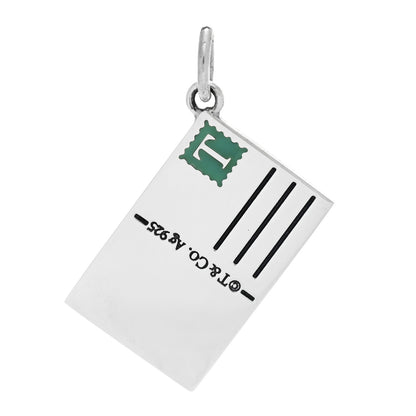 Tiffany Sterling Silver Enamel Beverly Hills Postcard Charm Blue 3 of 5