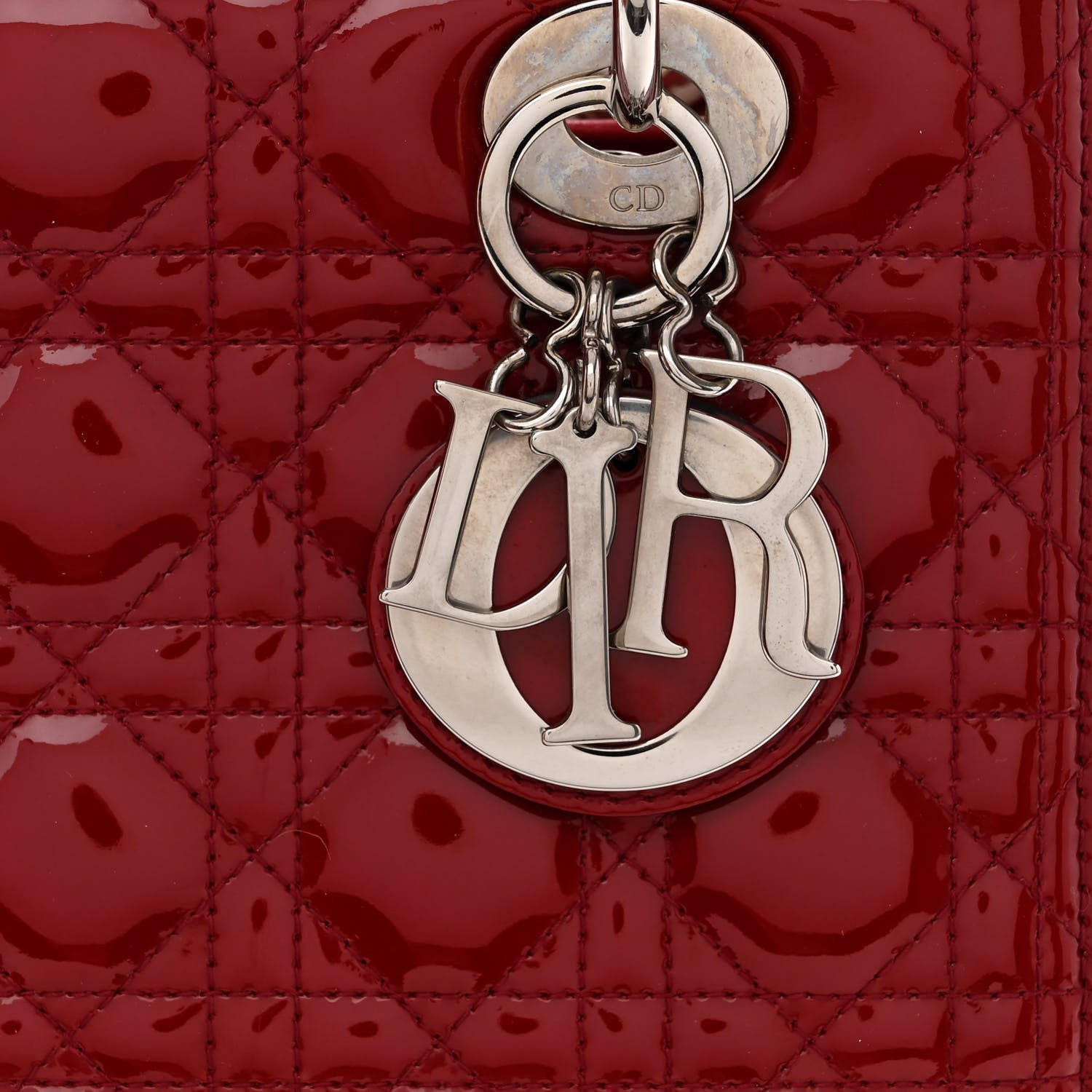 Christian Dior Patent Cannage Medium Lady Dior Red 8 of 14