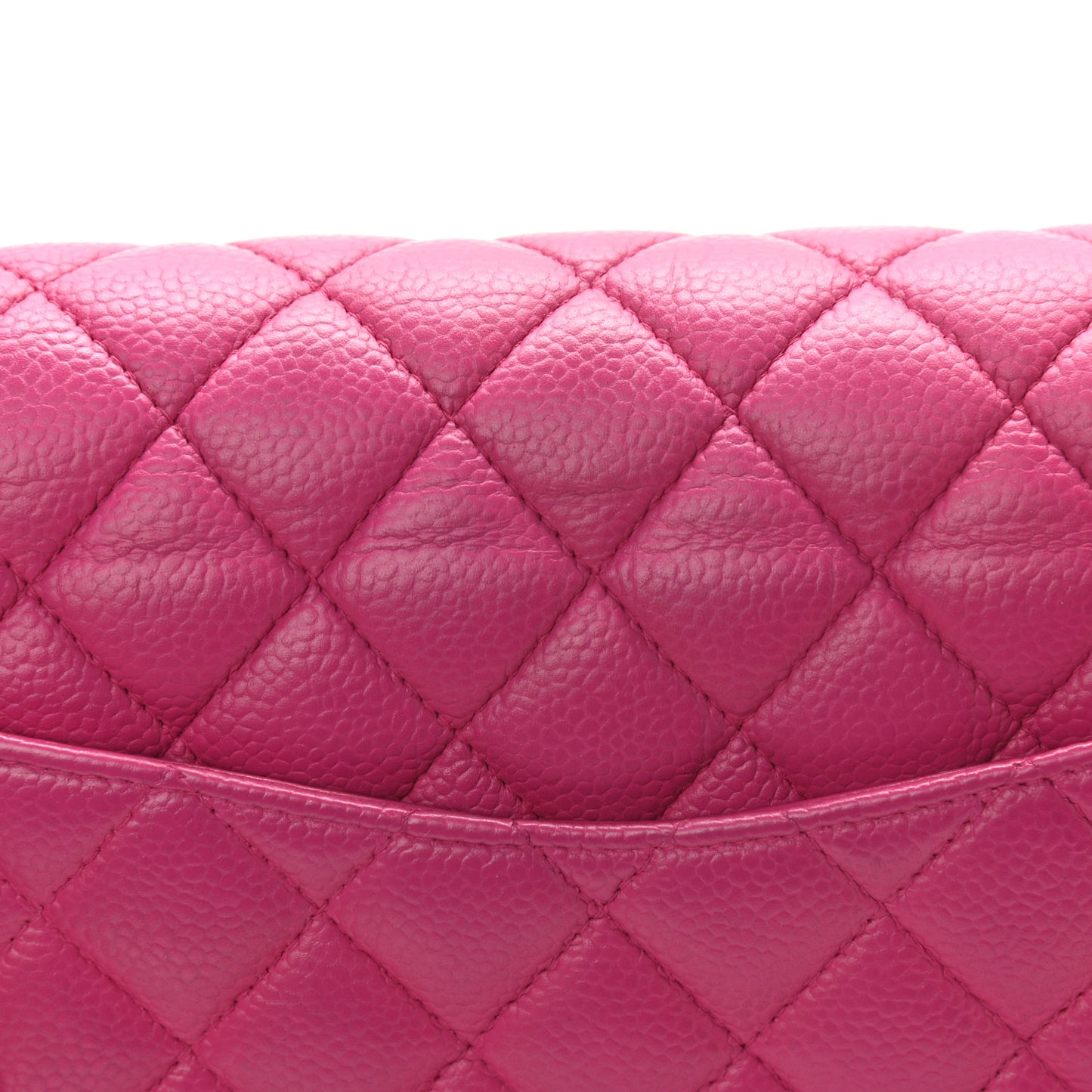 Caviar Quilted Medium Double Flap Dark Pink