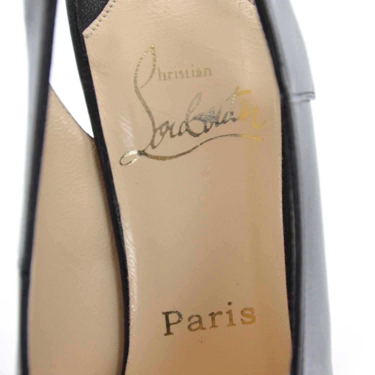 Christian Louboutin Leather Somewhere Slingback Heels 37.5 Black 5 of 6