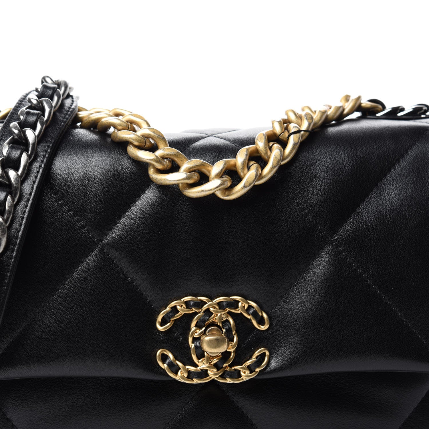 Chanel Lambskin Quilted Medium 19 Flap Black 10 of 11