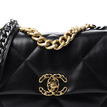 Chanel Lambskin Quilted Medium 19 Flap Black 10 of 11