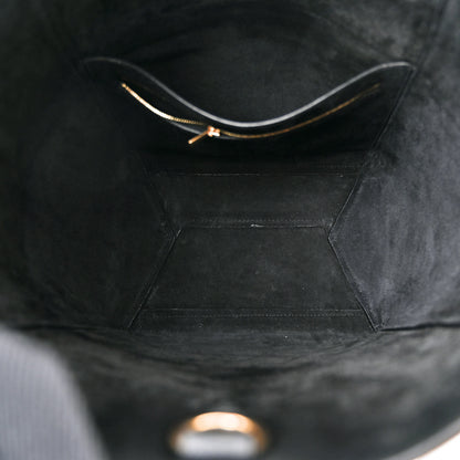 Celine Soft Grained Calfskin Sangle Bucket Bag Navy Blue 5 of 8