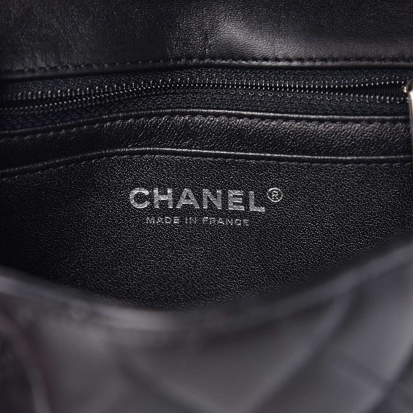 Lambskin Quilted Mini Square Flap Black