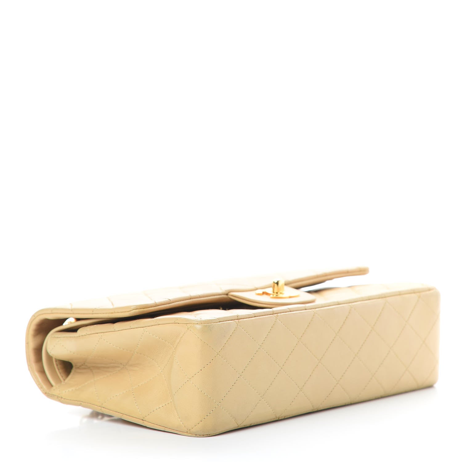 Chanel Lambskin Quilted Medium Double Flap Beige 4 of 17