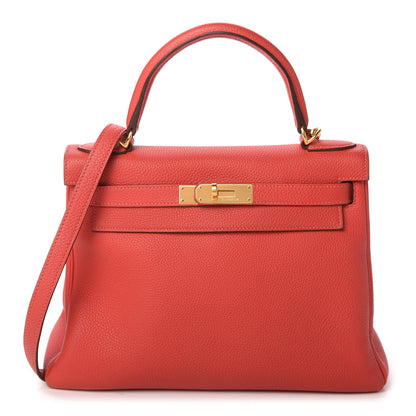 Hermes Togo Kelly Retourne 28 Rouge Pivoine 1 of 10