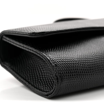 Chanel Lizard Calfskin Embossed Clutch With Chain Black 19 of 21