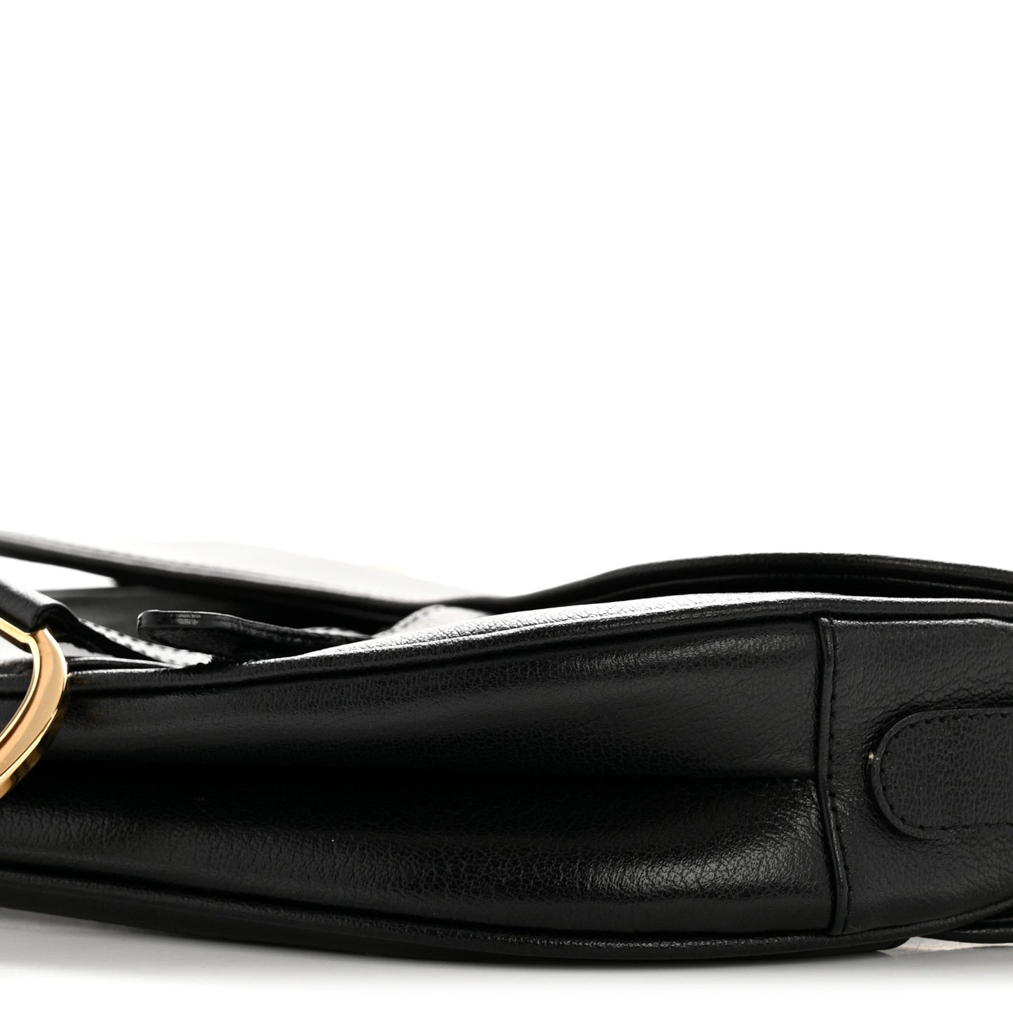 Shiny Goatskin  Saddle Bag Black