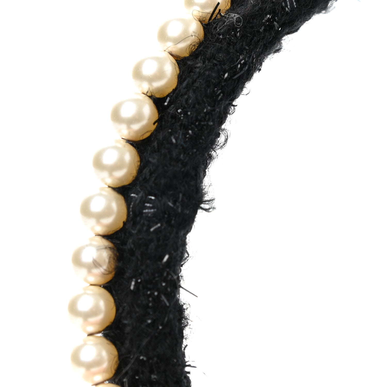 Chanel Fur Tweed Pearl Ear Muffs Black 5 of 7