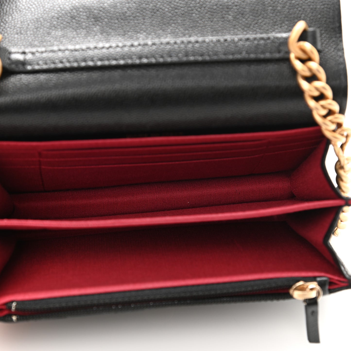 Caviar Quilted Mini Bracelet On Chain Wallet On Chain WOC Black