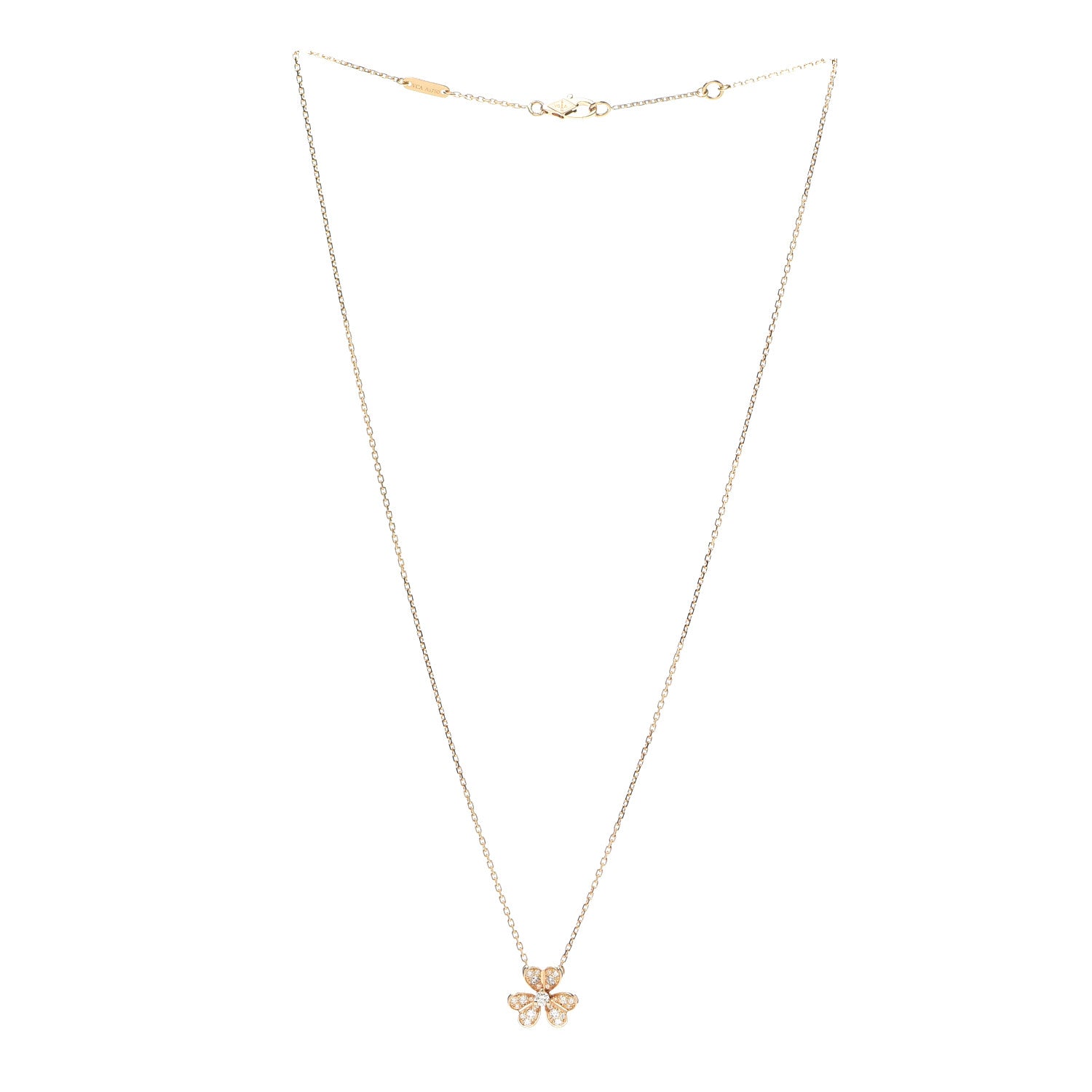 Van Cleef & Arpels 18K Yellow Gold Diamond Mini Frivole Pendant Pave Necklace 3 of 8