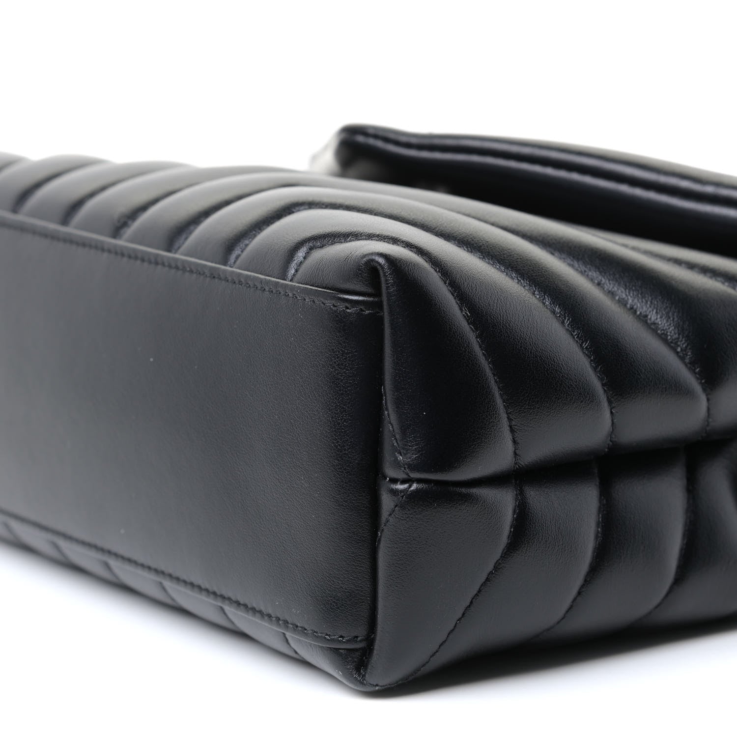 Saint Laurent Calfskin Y Quilted Monogram Small Loulou Chain Satchel Black 6 of 9