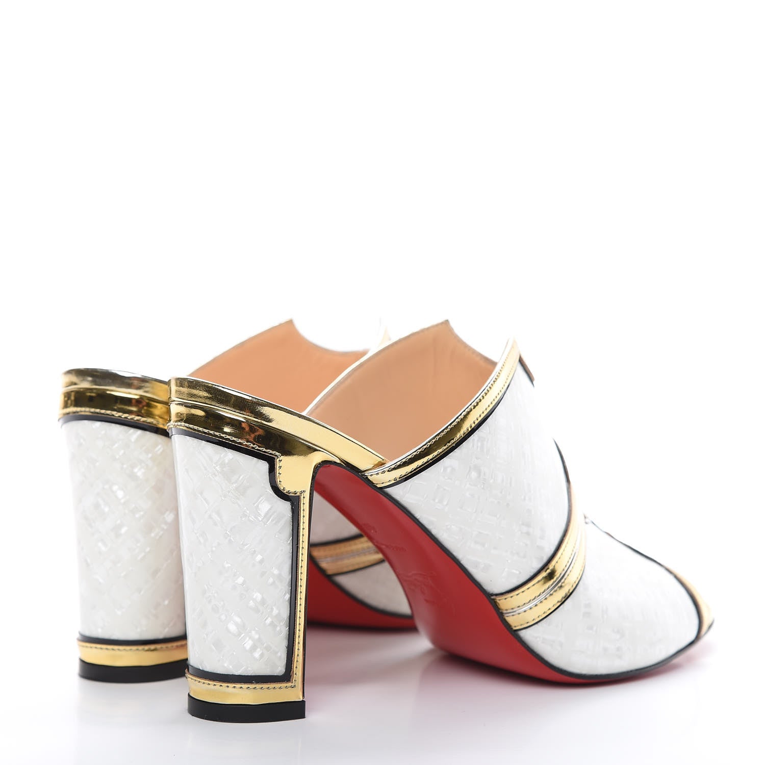 Christian Louboutin Specchio Patent Interior 85 Slide Sandals 40 Latte 4 of 13