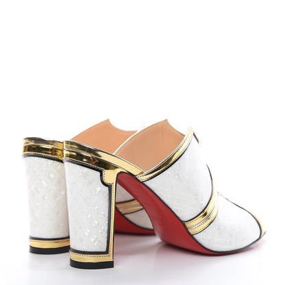Christian Louboutin Specchio Patent Interior 85 Slide Sandals 40 Latte 4 of 13