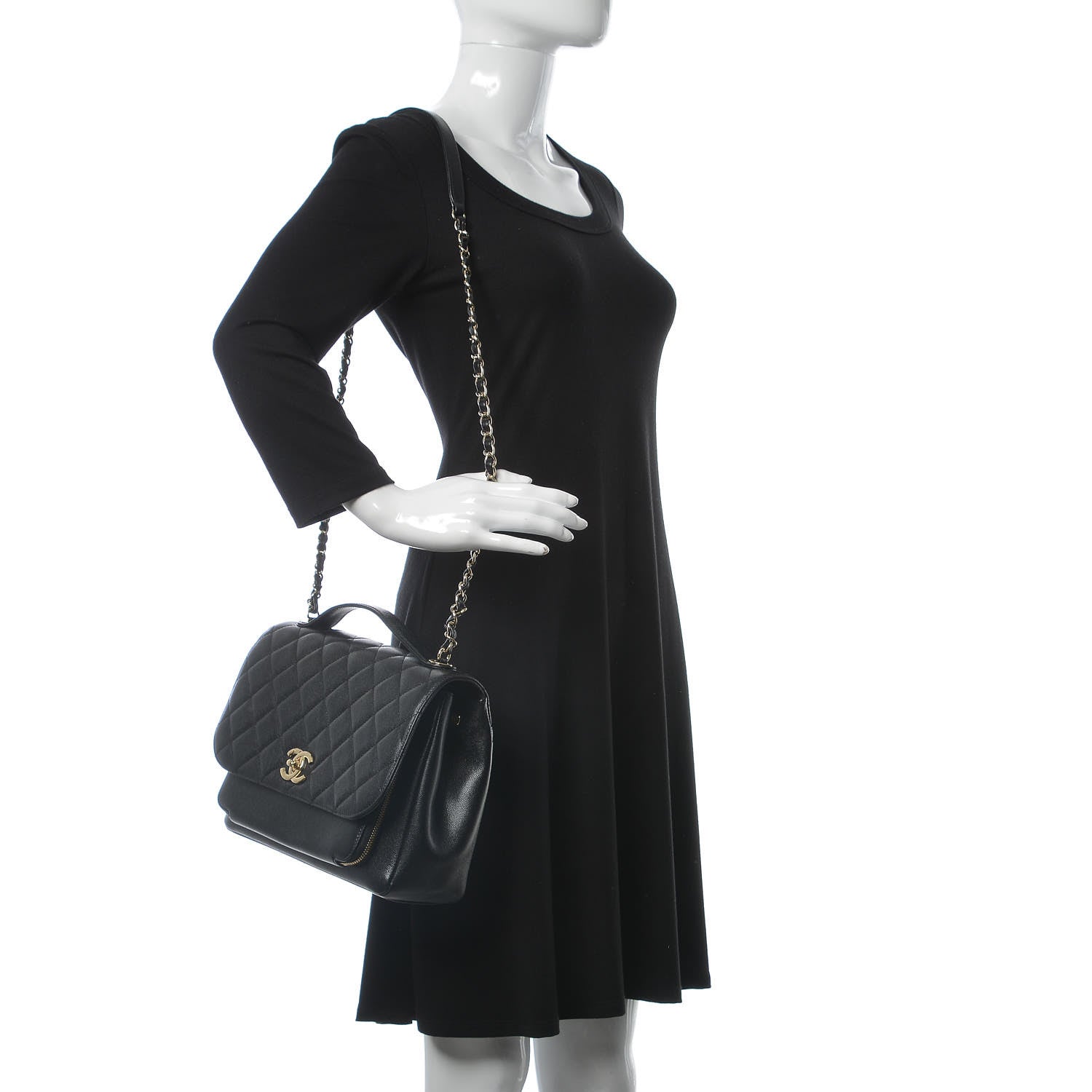 Chanel Caviar Quilted Large Business Affinity Flap Black 2 of 7
