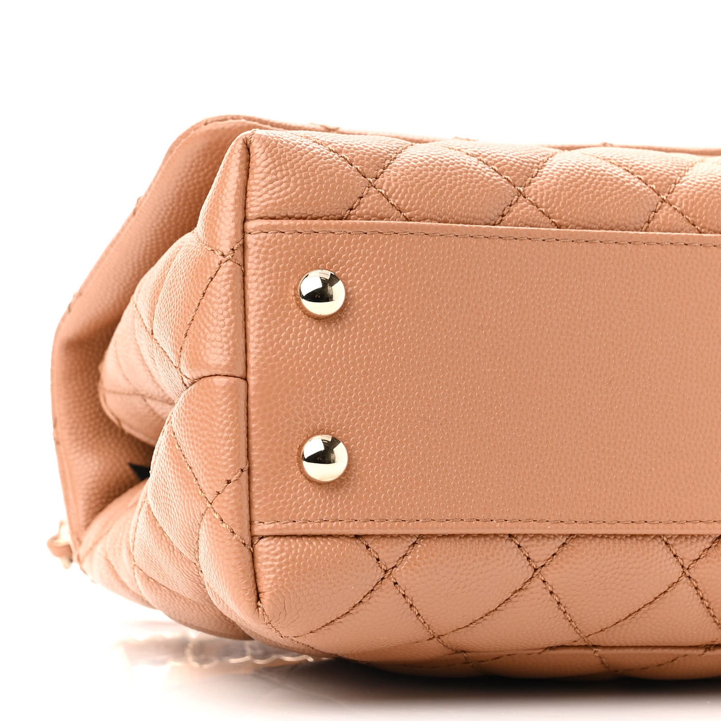 Caviar Quilted Lizard Embossed Mini Coco Handle Flap Brown