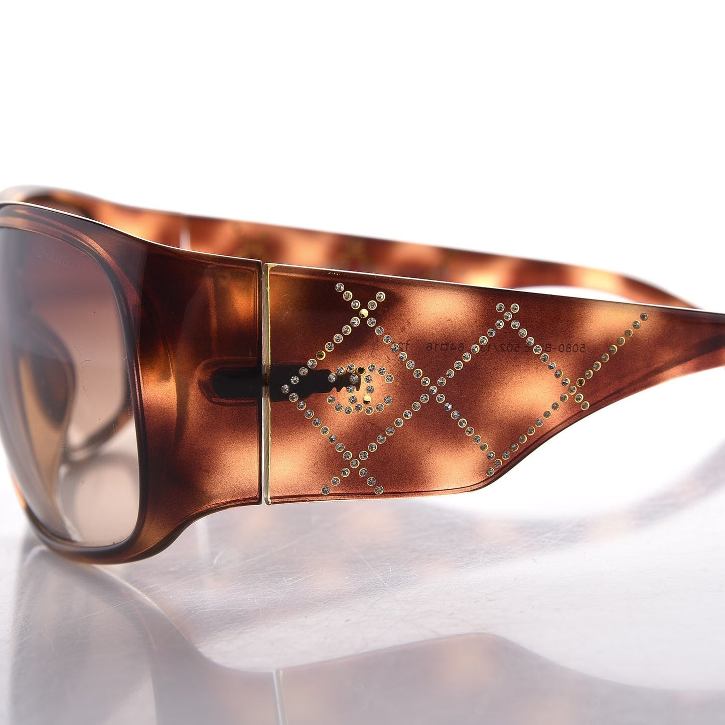 Crystal CC Logo Sunglasses 5080 B Tortoise
