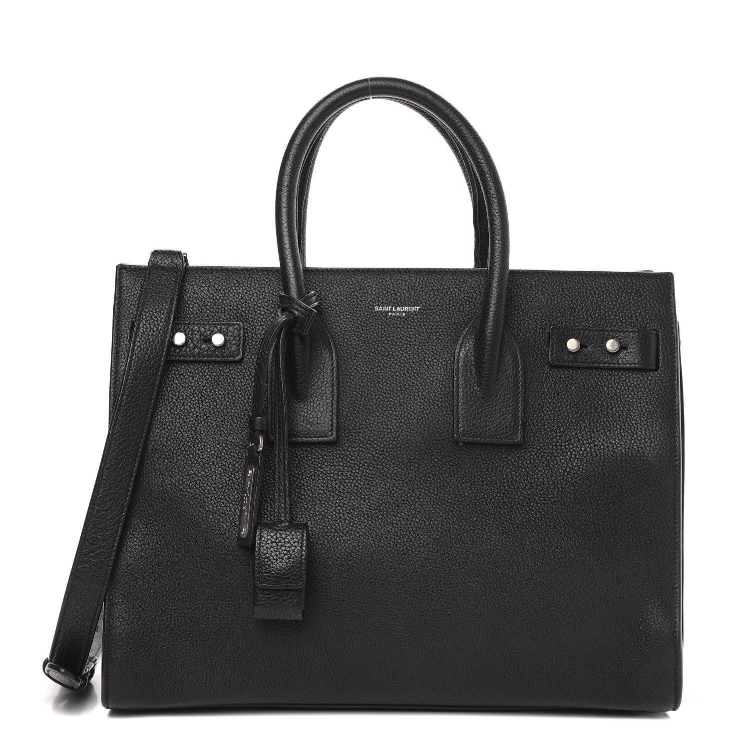 Saint Laurent Grained Calfskin Small Supple Sac De Jour Black 1 of 15