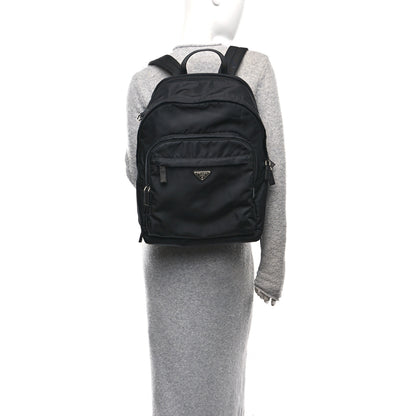 Prada Re-Nylon Saffiano Zip Backpack Black 2 of 9