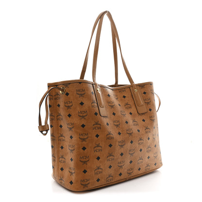 MCM Visetos Medium Liz Reversible Shopper Tote Cognac 4 of 16