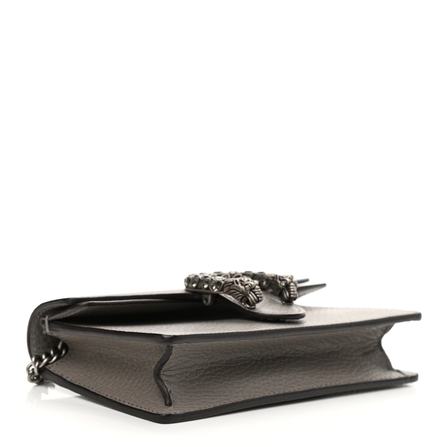 Dollar Calfskin Crystal Super Mini Dionysus Shoulder Bag Dusty Grey Black Diamond