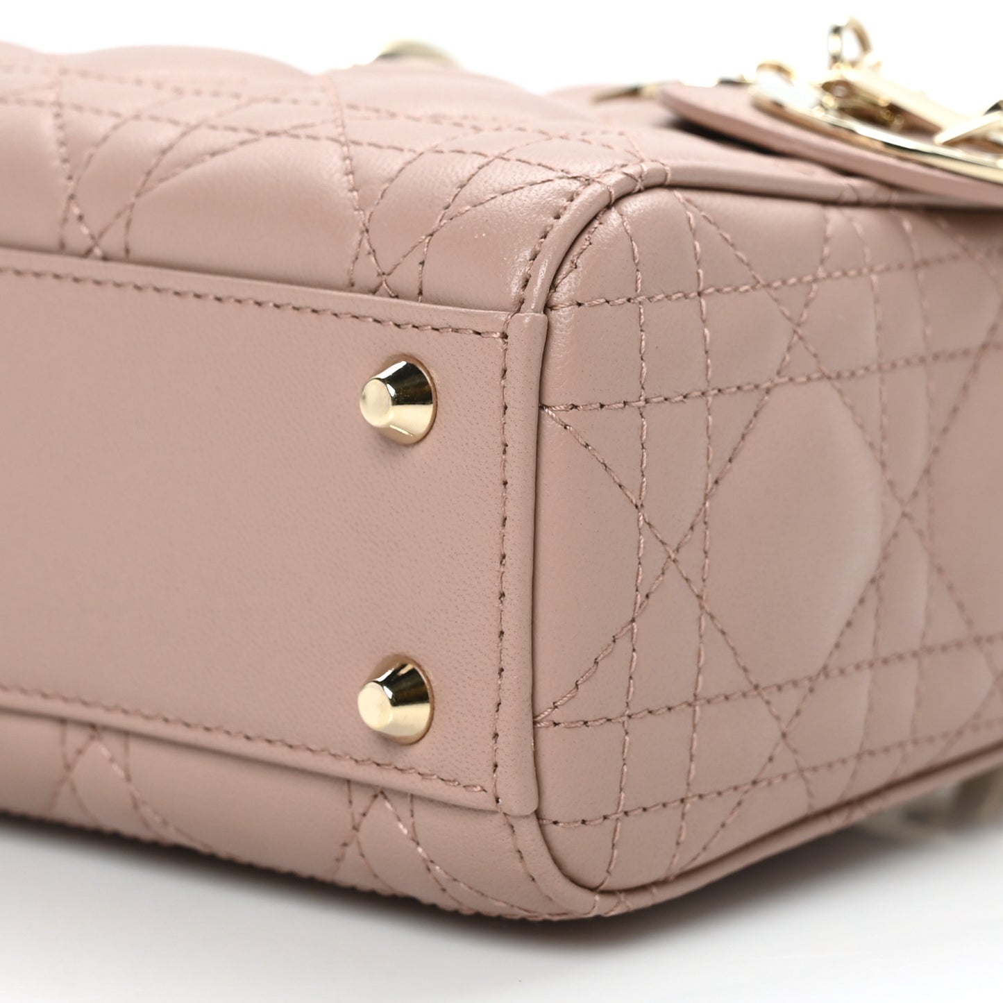 Lambskin Cannage Mini Lady Dior Blush